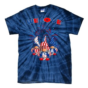 American Patriotic Gnomes Usa Independence Day Tie-Dye T-Shirt