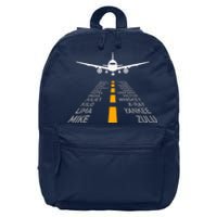 Airplane Pilot Gifts Airport Runway Phonetic Alphabet Plane 16 in Basic Backpack