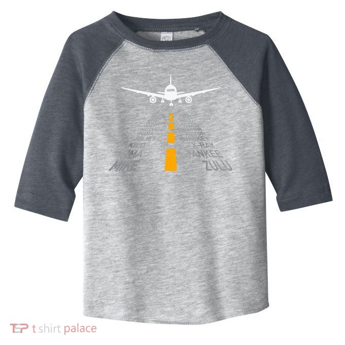Airplane Pilot Gifts Airport Runway Phonetic Alphabet Plane Toddler Fine Jersey T-Shirt
