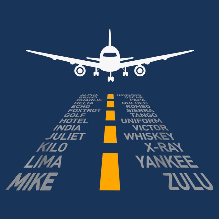 Airplane Pilot Gifts Airport Runway Phonetic Alphabet Plane Womens T-Shirt