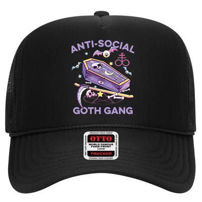 Antisocial Pastel Goth Gang Alternative Aesthetic Nu Goth High Crown Mesh Back Trucker Hat