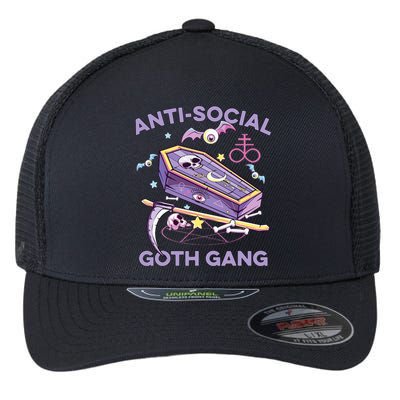 Antisocial Pastel Goth Gang Alternative Aesthetic Nu Goth Flexfit Unipanel Trucker Cap