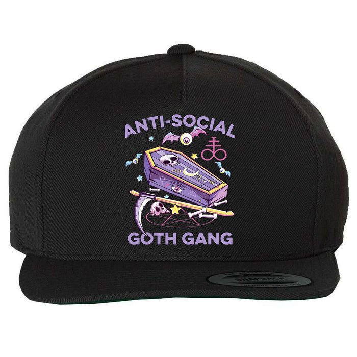 Antisocial Pastel Goth Gang Alternative Aesthetic Nu Goth Wool Snapback Cap