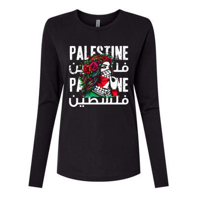 A Palestinian Girl With A Palestinian Bandana Palestine Womens Cotton Relaxed Long Sleeve T-Shirt