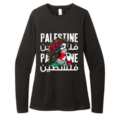 A Palestinian Girl With A Palestinian Bandana Palestine Womens CVC Long Sleeve Shirt