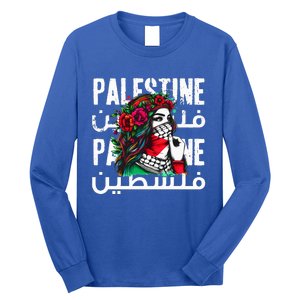 A Palestinian Girl With A Palestinian Bandana Palestine Long Sleeve Shirt