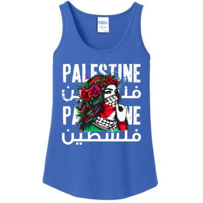 A Palestinian Girl With A Palestinian Bandana Palestine Ladies Essential Tank