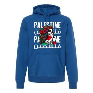 A Palestinian Girl With A Palestinian Bandana Palestine Premium Hoodie