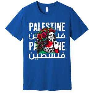 A Palestinian Girl With A Palestinian Bandana Palestine Premium T-Shirt