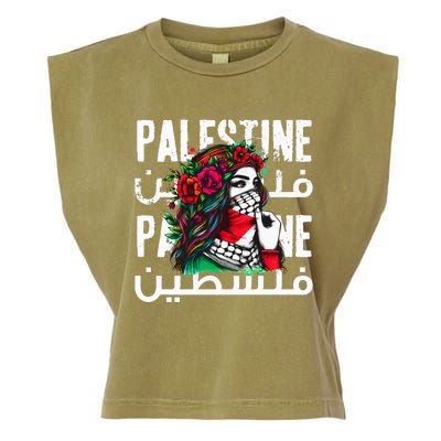 A Palestinian Girl With A Palestinian Bandana Palestine Garment-Dyed Women's Muscle Tee