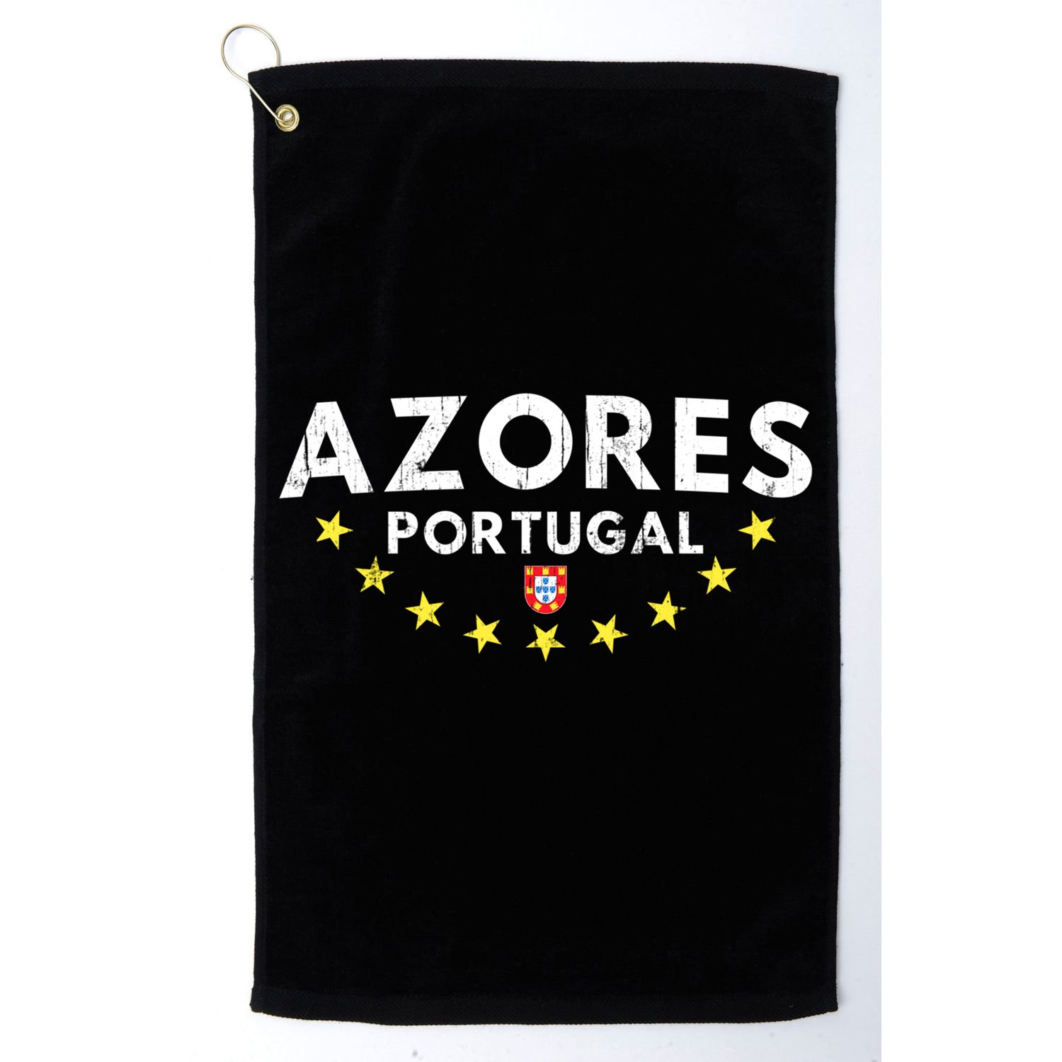 Azores Portugal Gift Distressed Souvenir Vacation Azorean Funny Gift Golf Towel