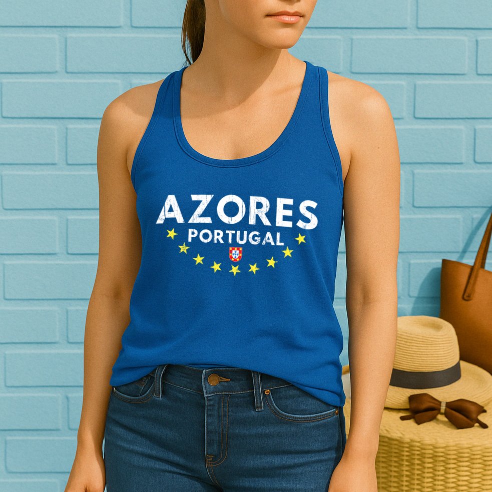 Azores Portugal Gift Distressed Souvenir Vacation Azorean Funny Gift Womens Tank Top