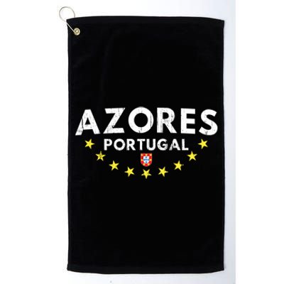 Azores Portugal Gift Distressed Souvenir Vacation Azorean Funny Gift Platinum Collection Golf Towel