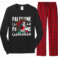 A Palestinian Girl Wearing A Palestinian Bandana Palestine Long Sleeve Pajama Set