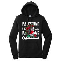 A Palestinian Girl Wearing A Palestinian Bandana Palestine Women's Pullover Hoodie