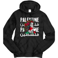 A Palestinian Girl Wearing A Palestinian Bandana Palestine Tie Dye Hoodie