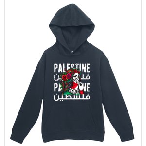 A Palestinian Girl Wearing A Palestinian Bandana Palestine Urban Pullover Hoodie