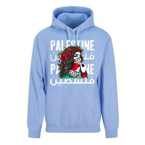 A Palestinian Girl Wearing A Palestinian Bandana Palestine Unisex Surf Hoodie