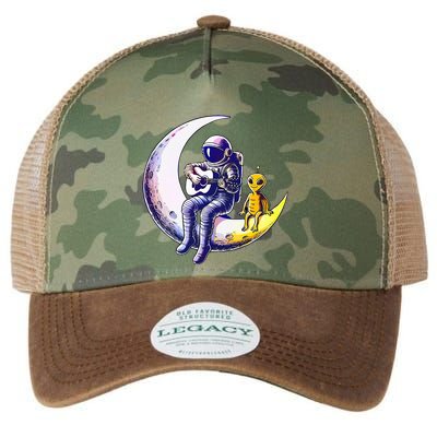 Astronaut Playing Guitar With An Alien On The Moon Legacy Tie Dye Trucker Hat