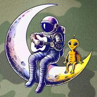 Astronaut Playing Guitar With An Alien On The Moon Legacy Tie Dye Trucker Hat
