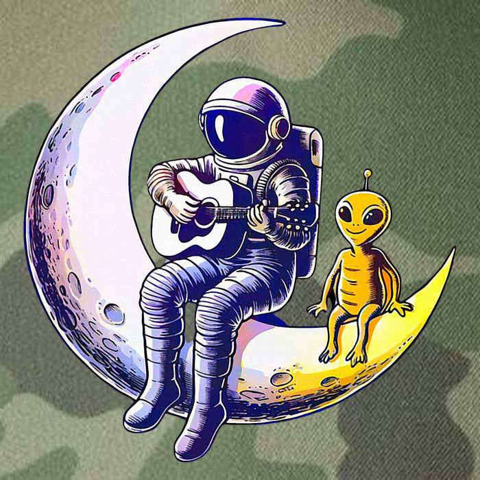 Astronaut Playing Guitar With An Alien On The Moon Legacy Tie Dye Trucker Hat