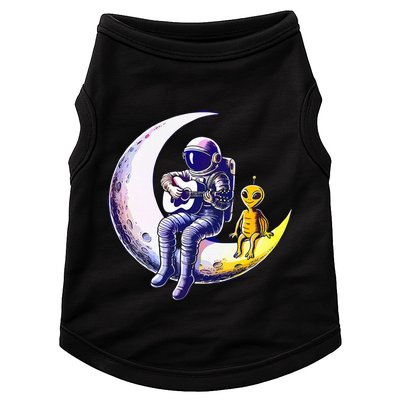 Astronaut Playing Guitar With An Alien On The Moon Doggie Tank