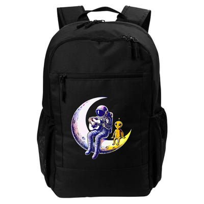 Astronaut Playing Guitar With An Alien On The Moon Backpack