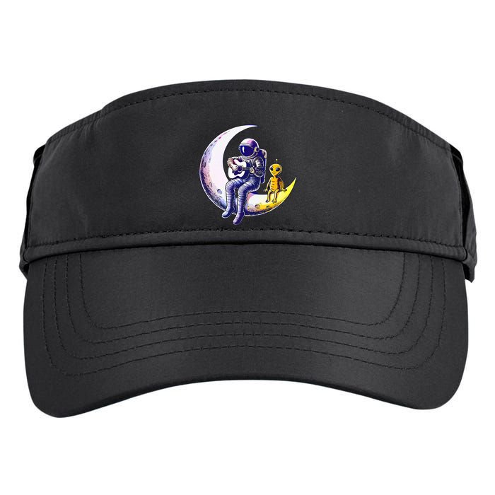 Astronaut Playing Guitar With An Alien On The Moon Adult Drive Performance Visor