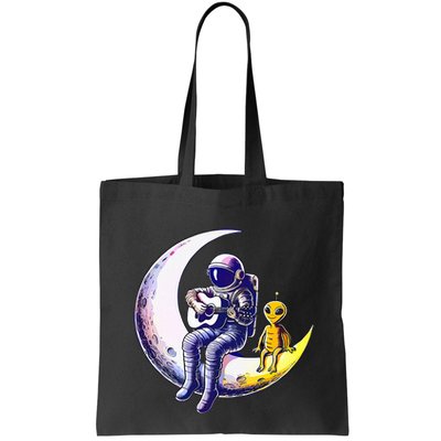 Astronaut Playing Guitar With An Alien On The Moon Bag