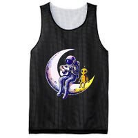 Astronaut Playing Guitar With An Alien On The Moon Mesh Reversible Basketball Jersey Tank