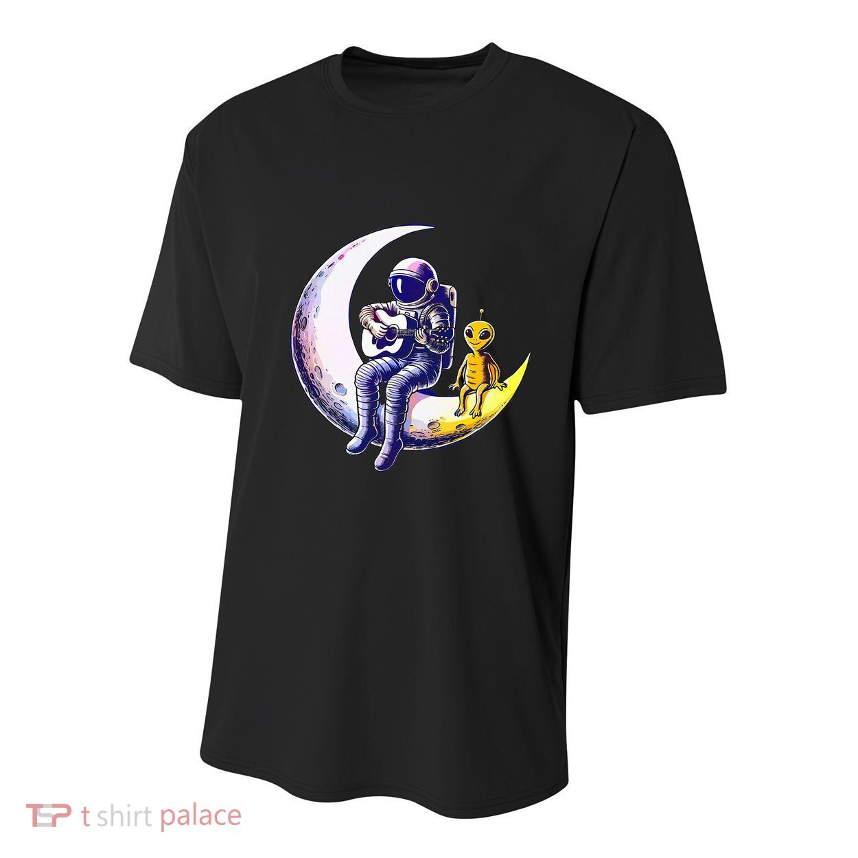 Astronaut Playing Guitar With An Alien On The Moon Youth Performance Sprint T-Shirt