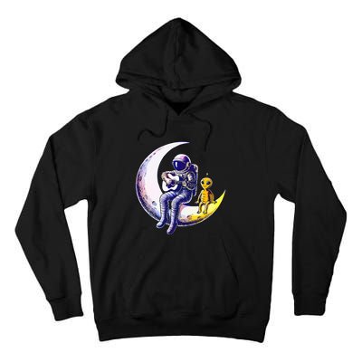 Astronaut Playing Guitar With An Alien On The Moon Tall Hoodie