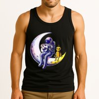 Astronaut Playing Guitar With An Alien On The Moon Tank Top