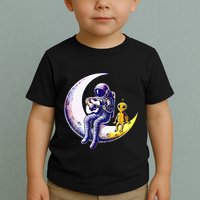 Astronaut Playing Guitar With An Alien On The Moon Toddler T-Shirt