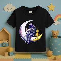 Astronaut Playing Guitar With An Alien On The Moon Toddler T-Shirt