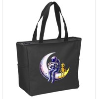 Astronaut Playing Guitar With An Alien On The Moon Zip Tote Bag