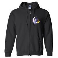 Astronaut Playing Guitar With An Alien On The Moon Full Zip Hoodie