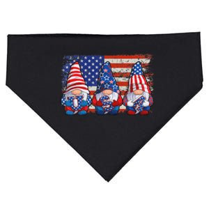 American Patriotic Gnomes USA Independence Day 4th Of July USA-Made Doggie Bandana