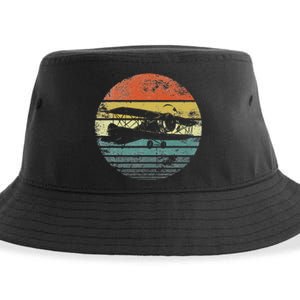 Aviator Pilot Gifts Funny Retro BiPlane Airplane Aviation Sustainable Bucket Hat