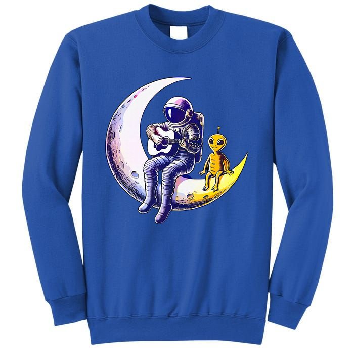 Astronaut Playing Guitar With An Alien On The Moon Sweatshirt