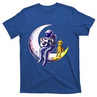 Astronaut Playing Guitar With An Alien On The Moon T-Shirt