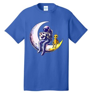 Astronaut Playing Guitar With An Alien On The Moon Tall T-Shirt