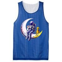 Astronaut Playing Guitar With An Alien On The Moon Mesh Reversible Basketball Jersey Tank