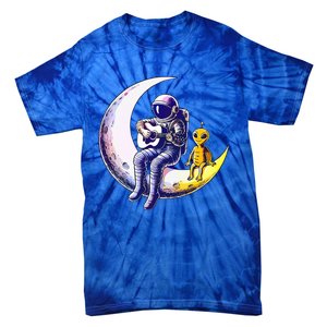 Astronaut Playing Guitar With An Alien On The Moon Tie-Dye T-Shirt