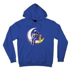 Astronaut Playing Guitar With An Alien On The Moon Tall Hoodie