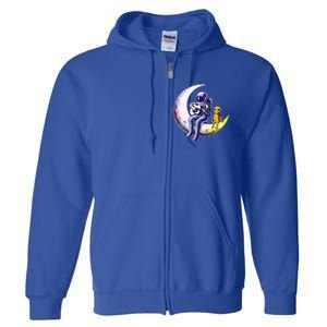 Astronaut Playing Guitar With An Alien On The Moon Full Zip Hoodie