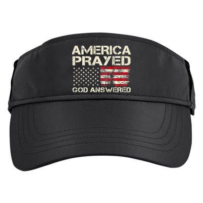 America Prayed God Answered Funny 45 47 Trump Adult Drive Performance Visor