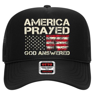 America Prayed God Answered Funny 45 47 Trump Hat