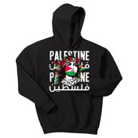 A Palestinian Girl Wearing A Palestinian Bandana Palestine Kids Hoodie