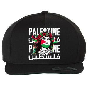 A Palestinian Girl Wearing A Palestinian Bandana Palestine Wool Snapback Cap